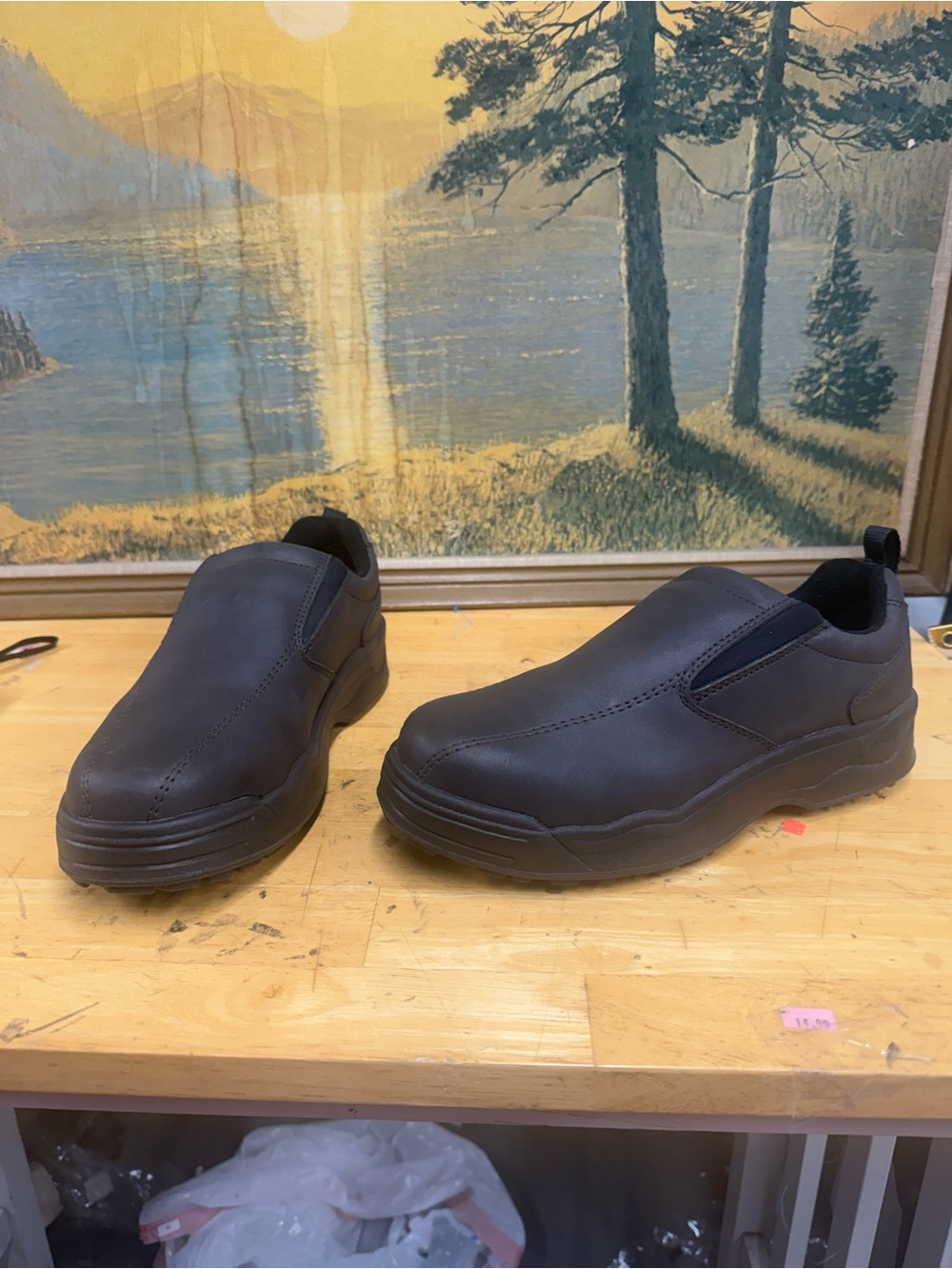 Worx by red wing shoes style 6558 Men Slip-On Composite toe Brown leather Sz 8M